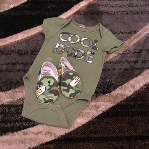 0-3 mo onesie and slippers